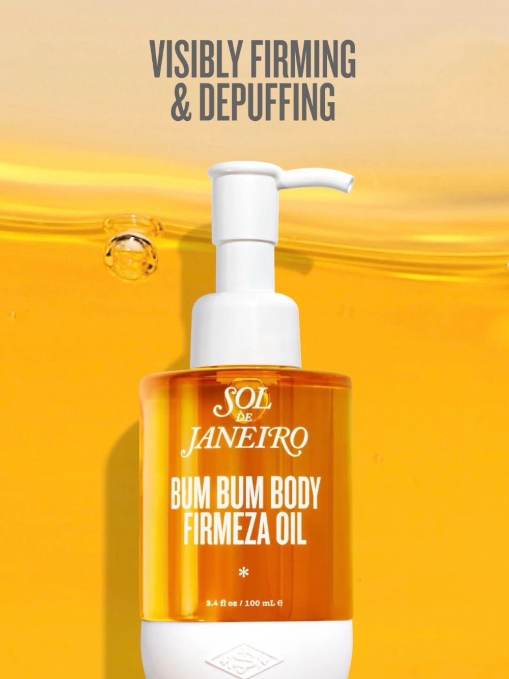 Sol de Janeiro Bum Bum Body Firmeza Oil — Orange and White Pump Bottle - Picture 2 of 5